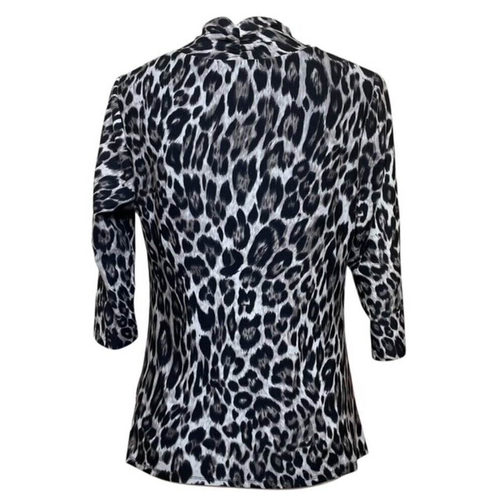 ALFANI Animal Print Career Blouse - Size Medium Petite - Picture 2 of 5